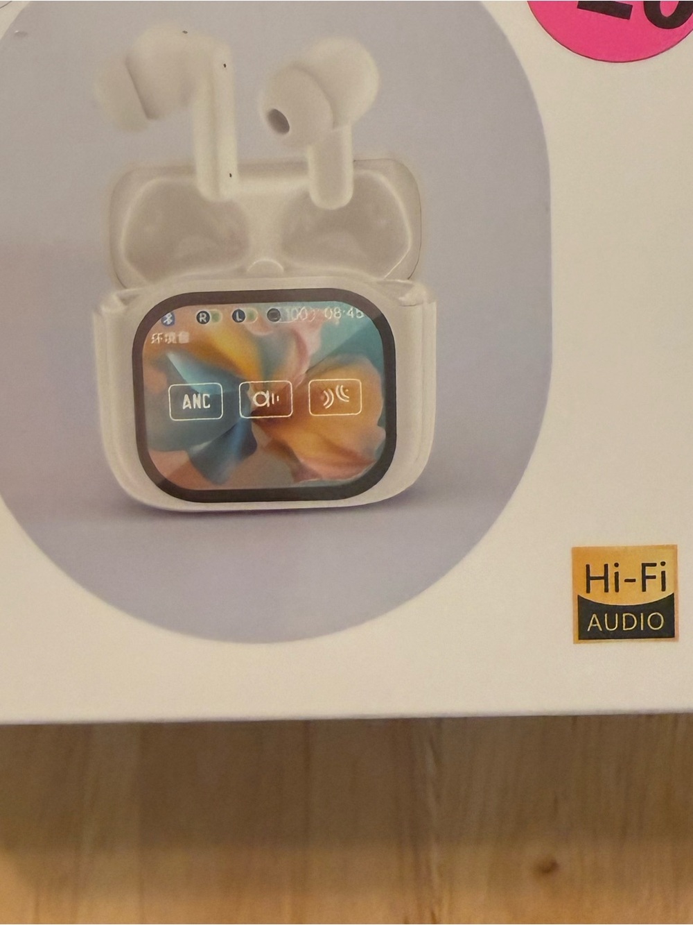 AI White Wireless Sport Earphones with Charging Case